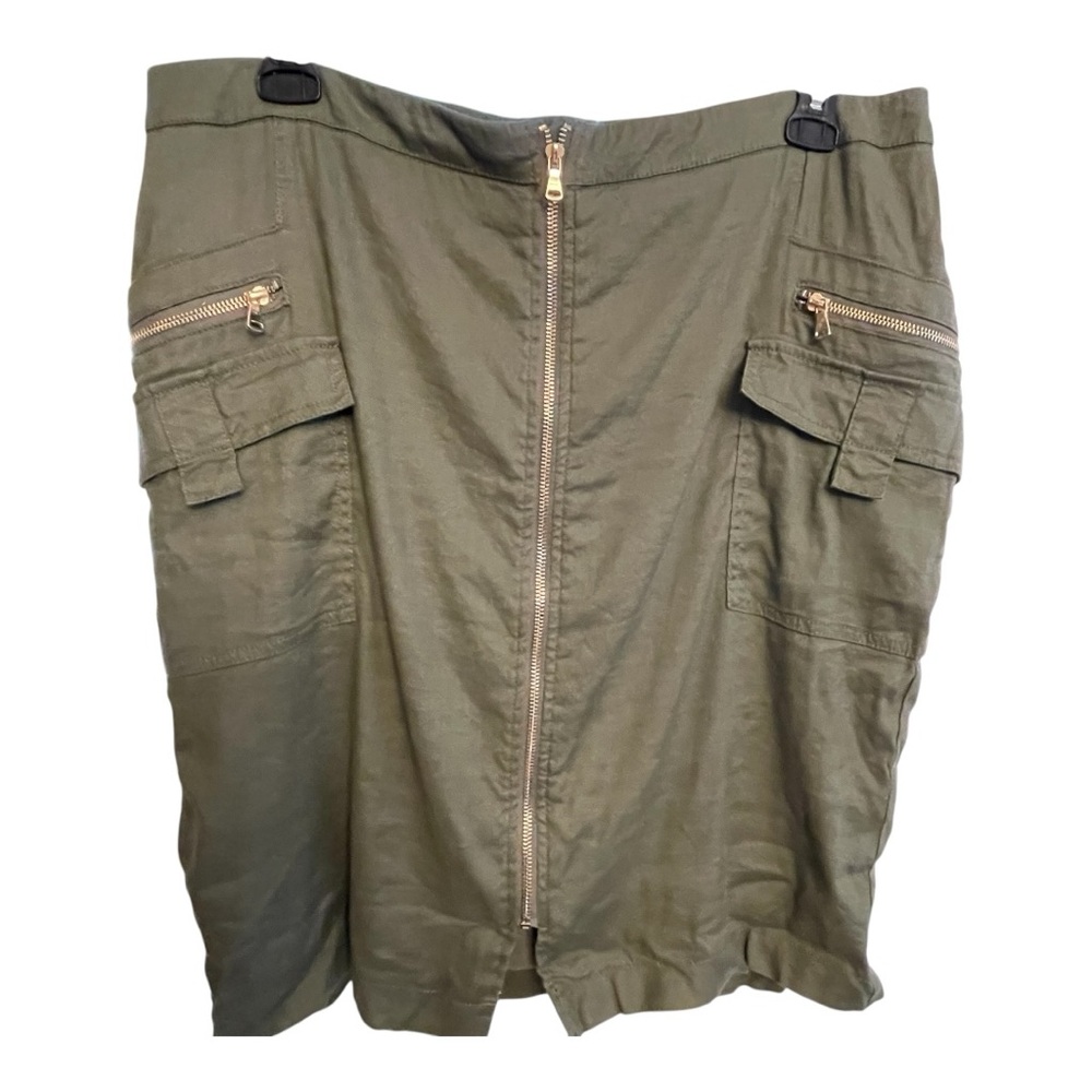 Chico's Black Label Khaki Zip Skirt